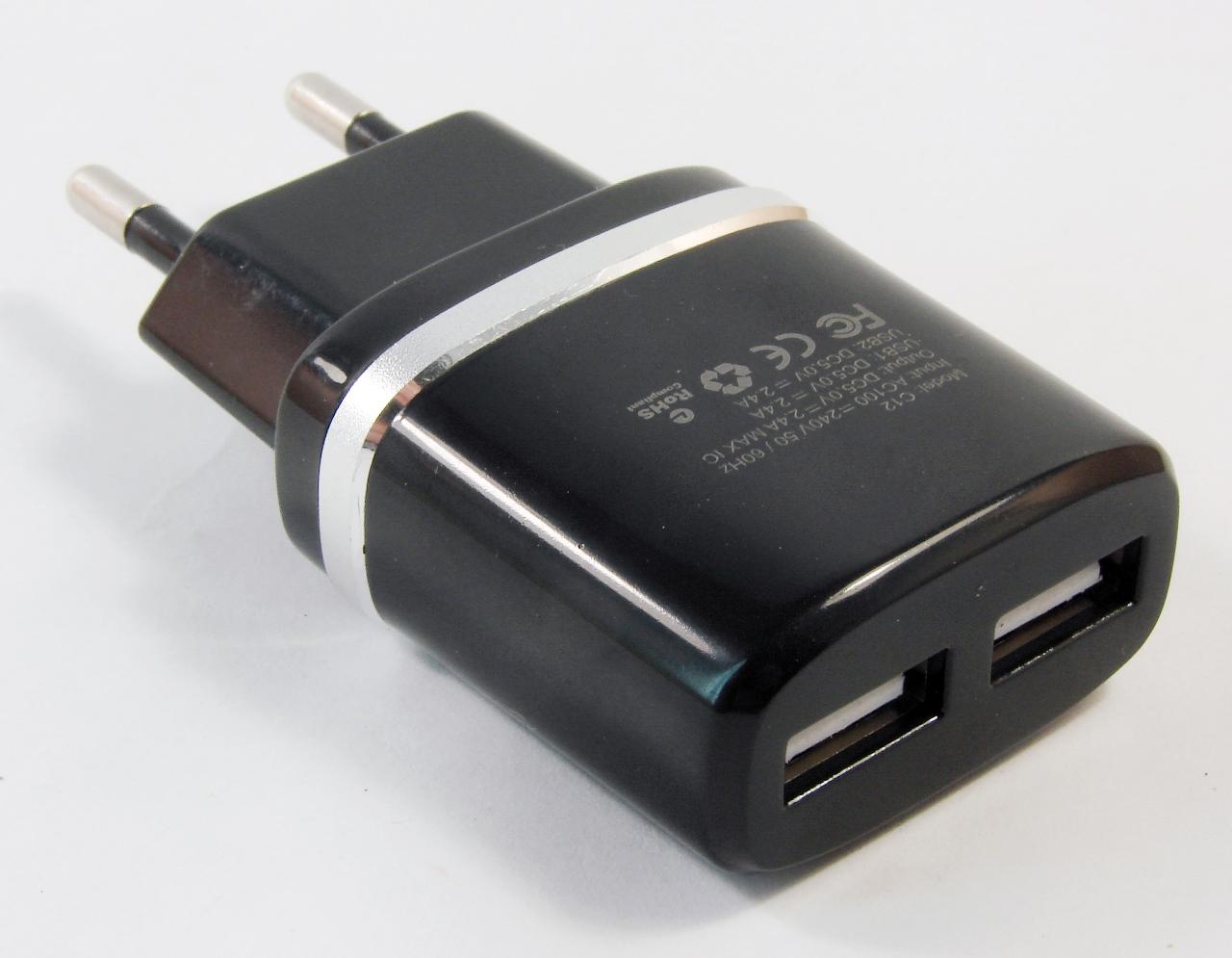     220V USB "Hoco" C12 2USB  5 2,4