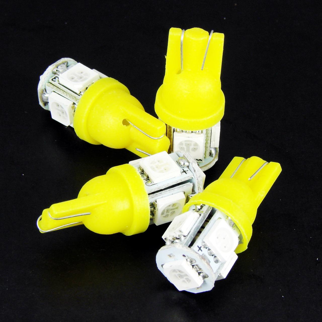   _5 LED yellow T10 W5W Car Light Bulbs