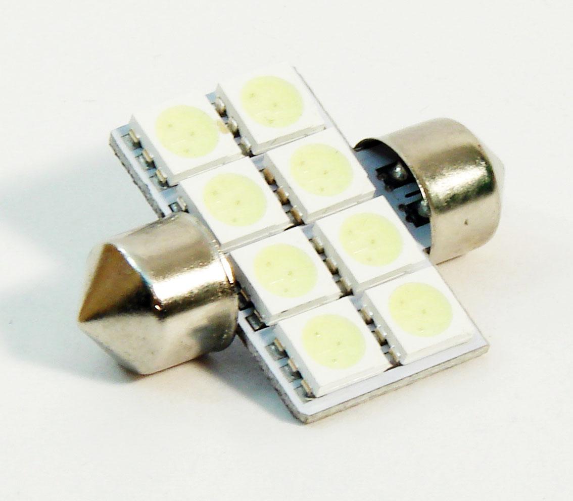  _8 LED C5W 32mm White car interior light dome bulbs
