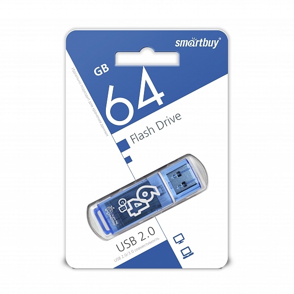   _64Gb USB 2.0 SmartBuy Glossy Blue